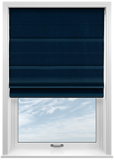 Ultra Luxe Velvet, Deep Blue - Motorised Roman Blind